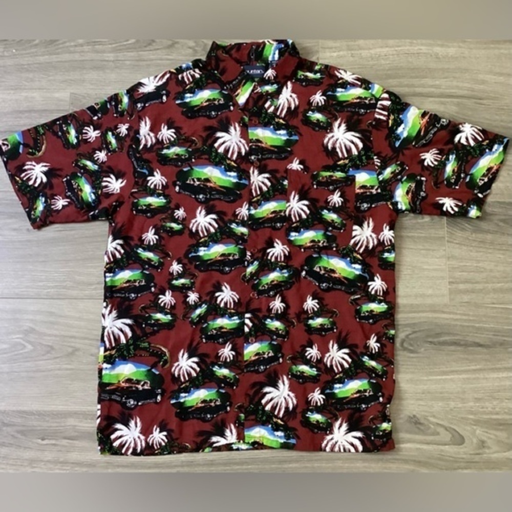 Puritan Hawaiian Car Print Button Down Shirt